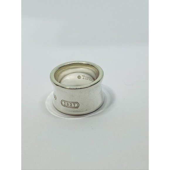 Tiffany & Co. Sterling Silver 1837 Wide Band Ring Size 4.75 - Picture 6 of 8